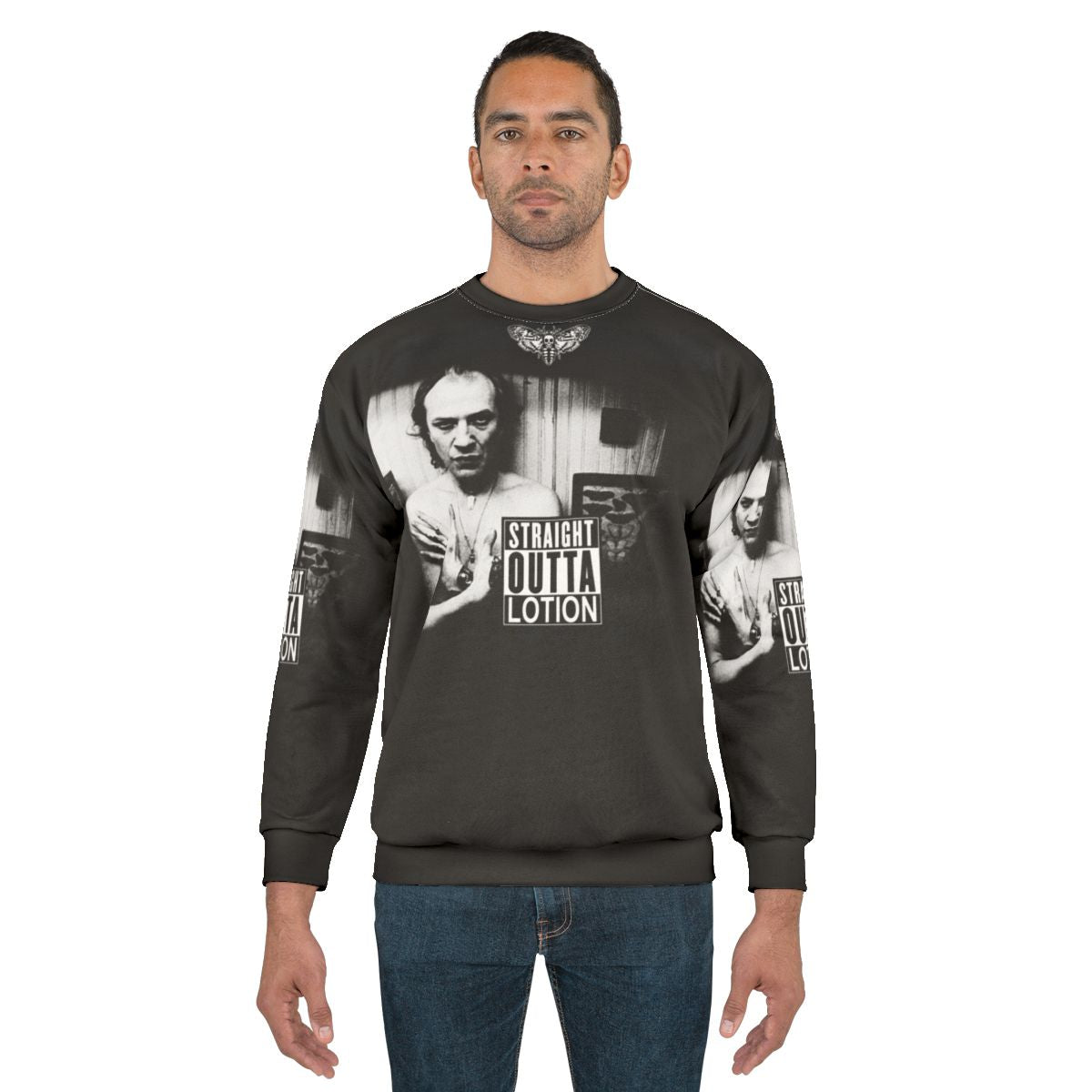 Straight Outta Lotion Sweatshirt with Funny Slogan
