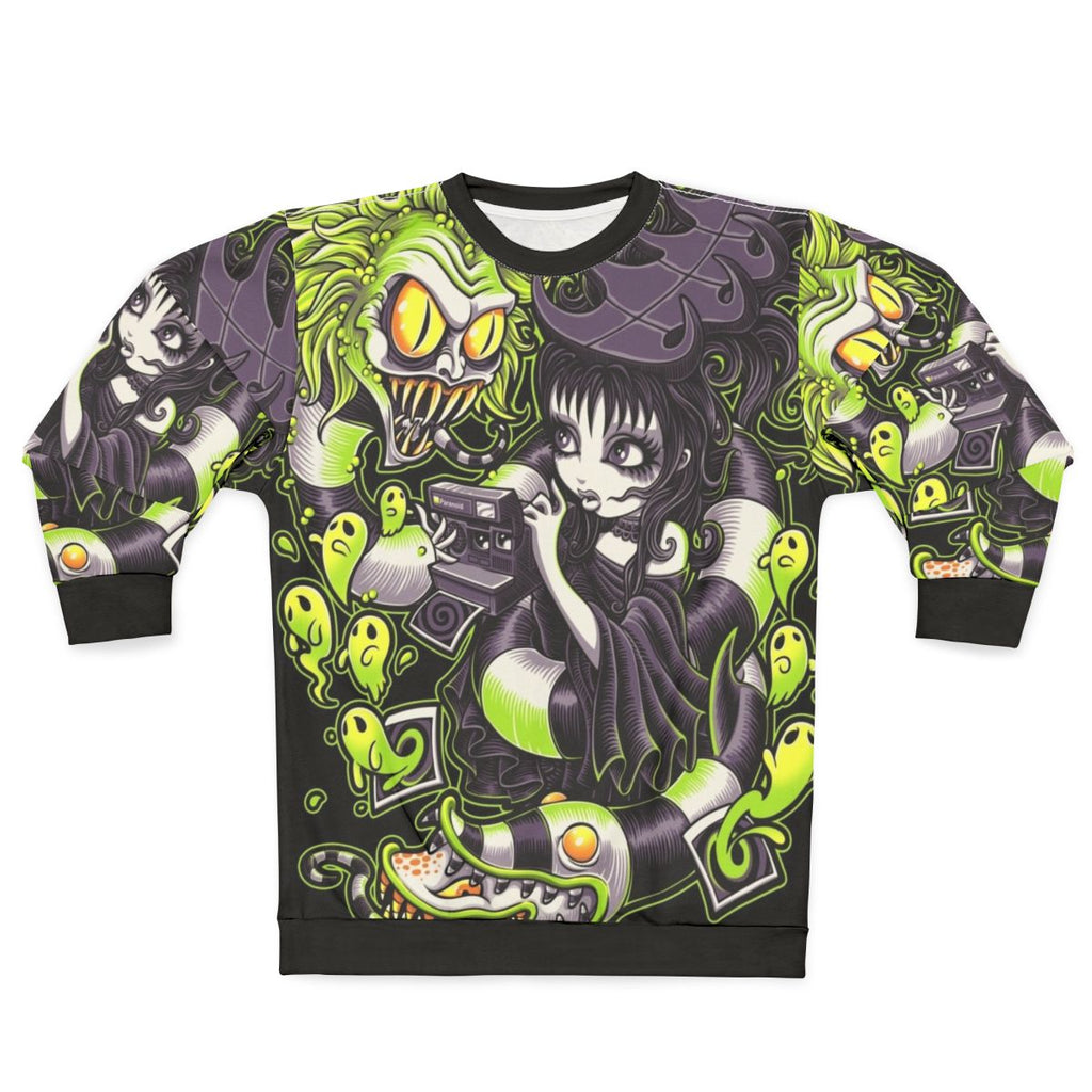 Strange and Unusual Beetlejuice-Inspired Gothic Horror Sweatshirt