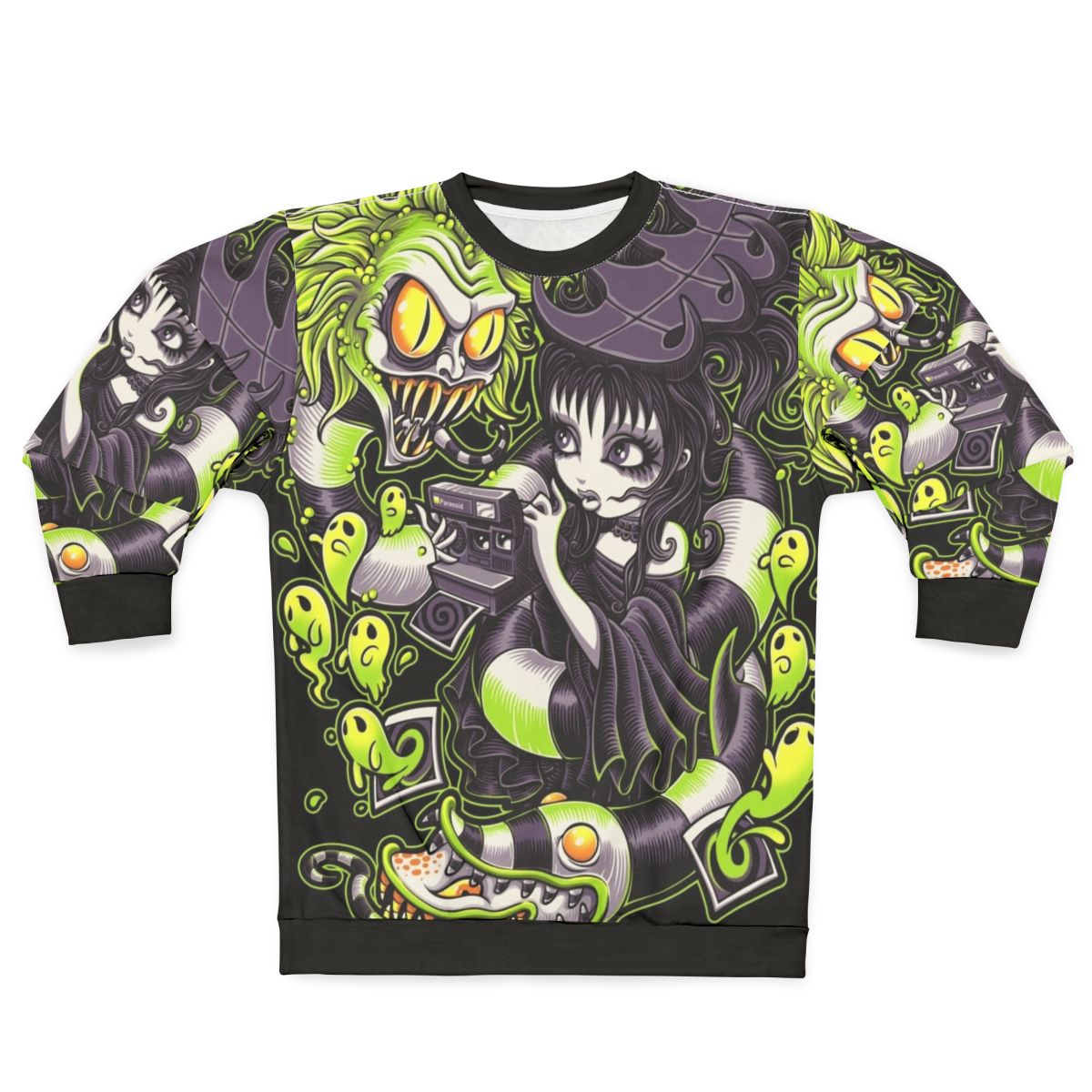 Strange and Unusual Beetlejuice-Inspired Gothic Horror Sweatshirt