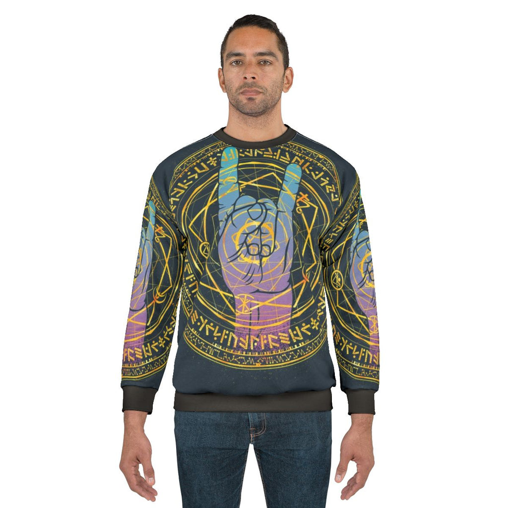 Strange Spell Sweatshirt with Geometric Abstract Design