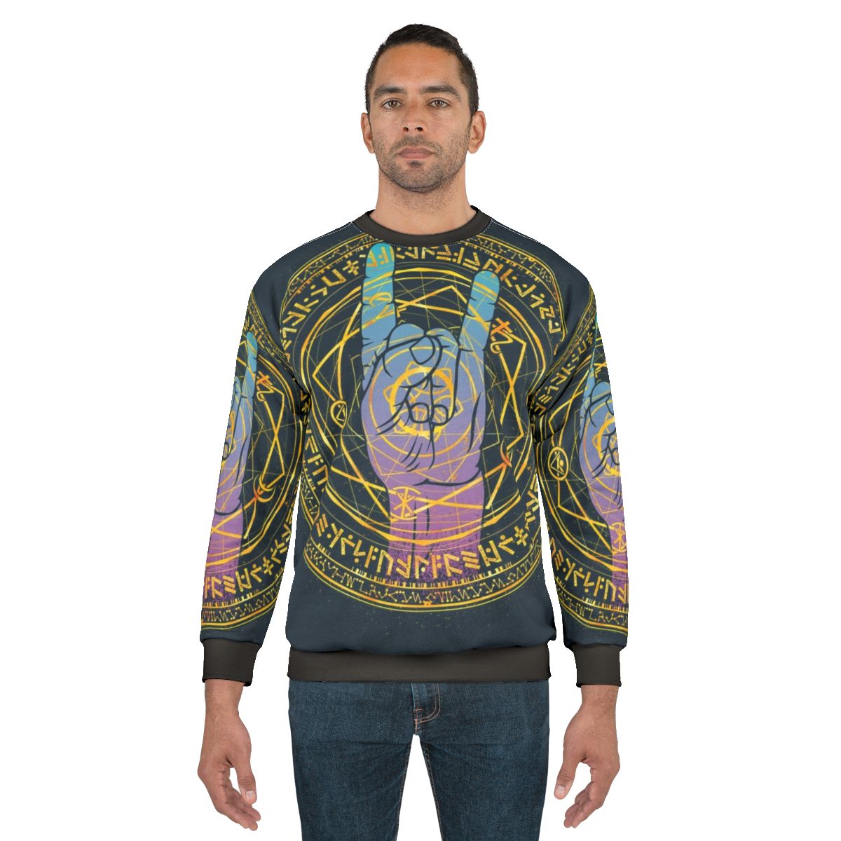 Strange Spell Sweatshirt with Geometric Abstract Design