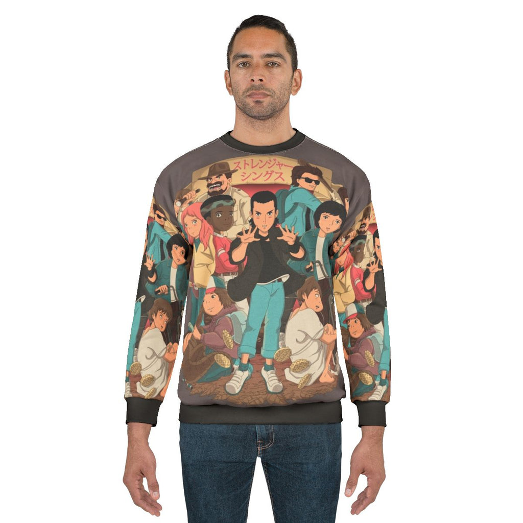 Stranger Things Anime 2 Sweatshirt featuring characters from the popular Netflix series