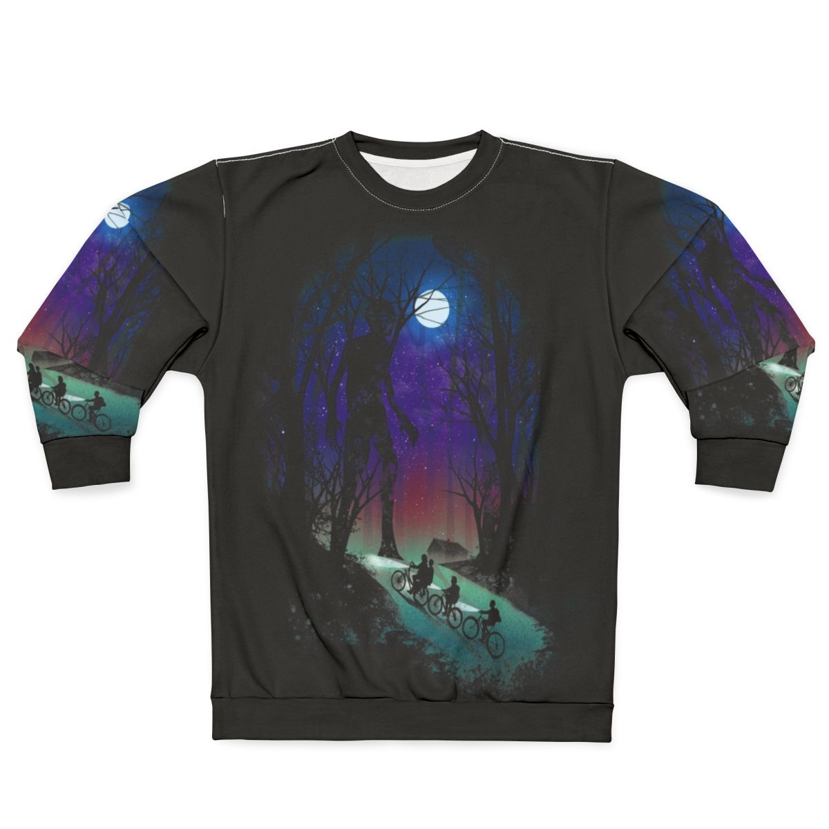 Stranger In The Woods sci-fi horror themed sweatshirt