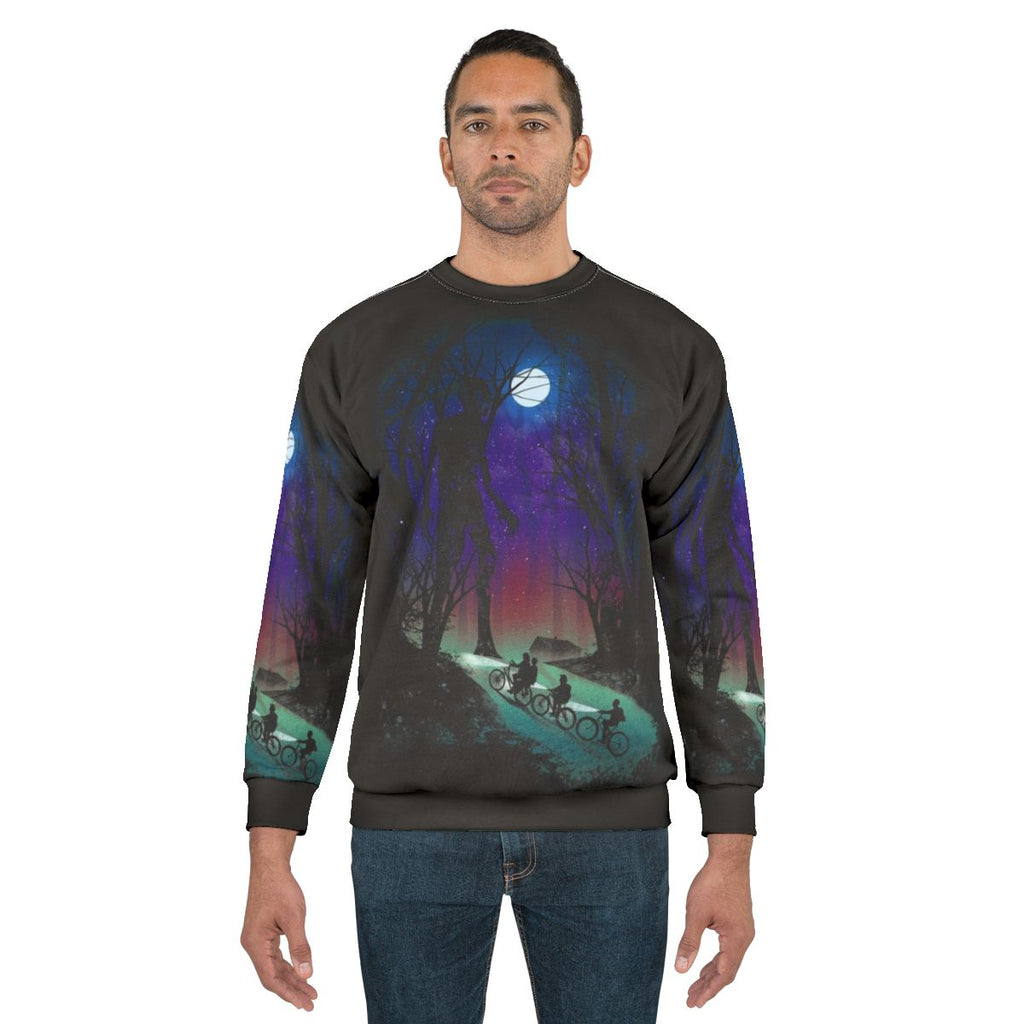 Stranger In The Woods sci-fi horror themed sweatshirt