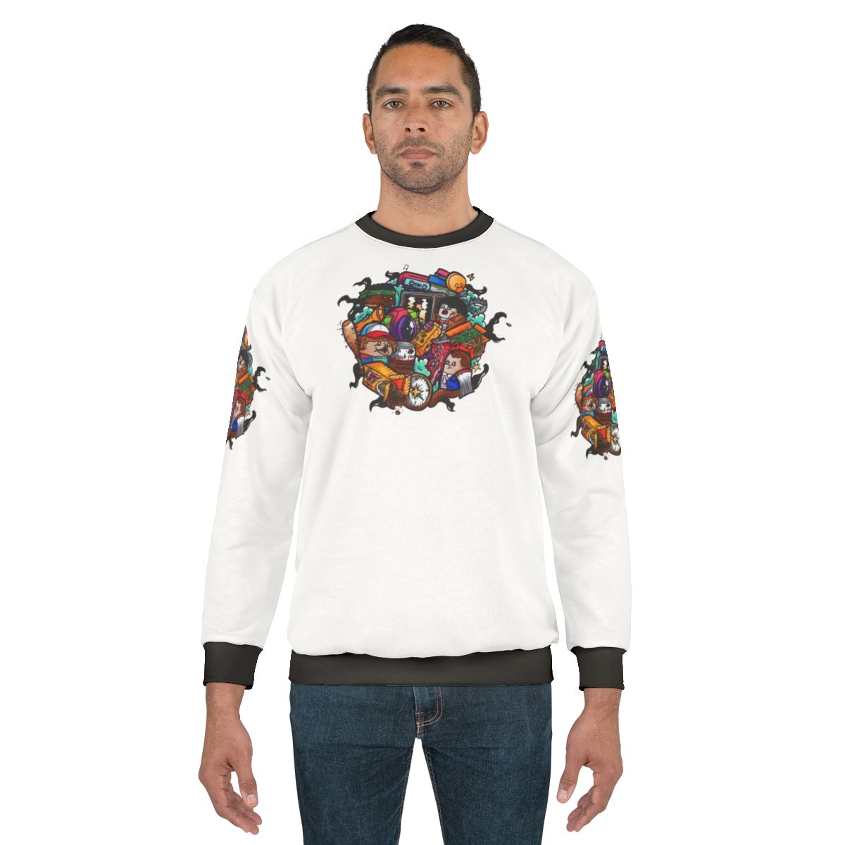 Stranger Things doodle graphic sweatshirt