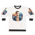 Eleven from Stranger Things wearing a cozy sweatshirt