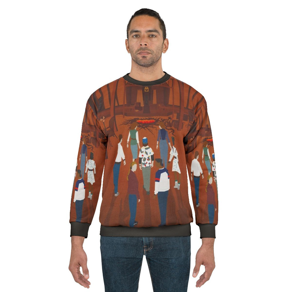 Stranger Things fan art sweatshirt with Eleven character design
