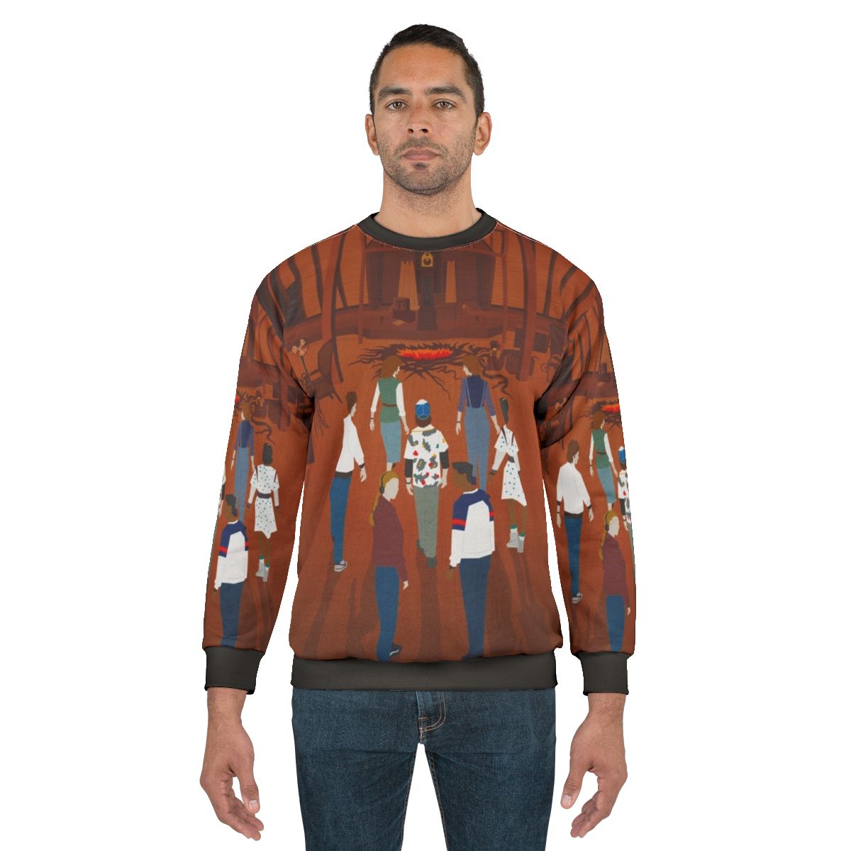 Stranger Things fan art sweatshirt with Eleven character design