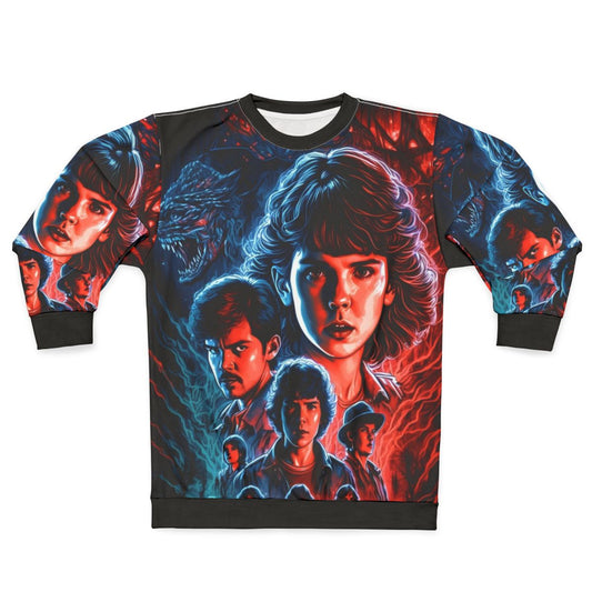 Anime-inspired Stranger Things sweatshirt with colorful Japanese-style design