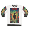 Stranger Things themed sweatshirt featuring characters and imagery from the popular Netflix series