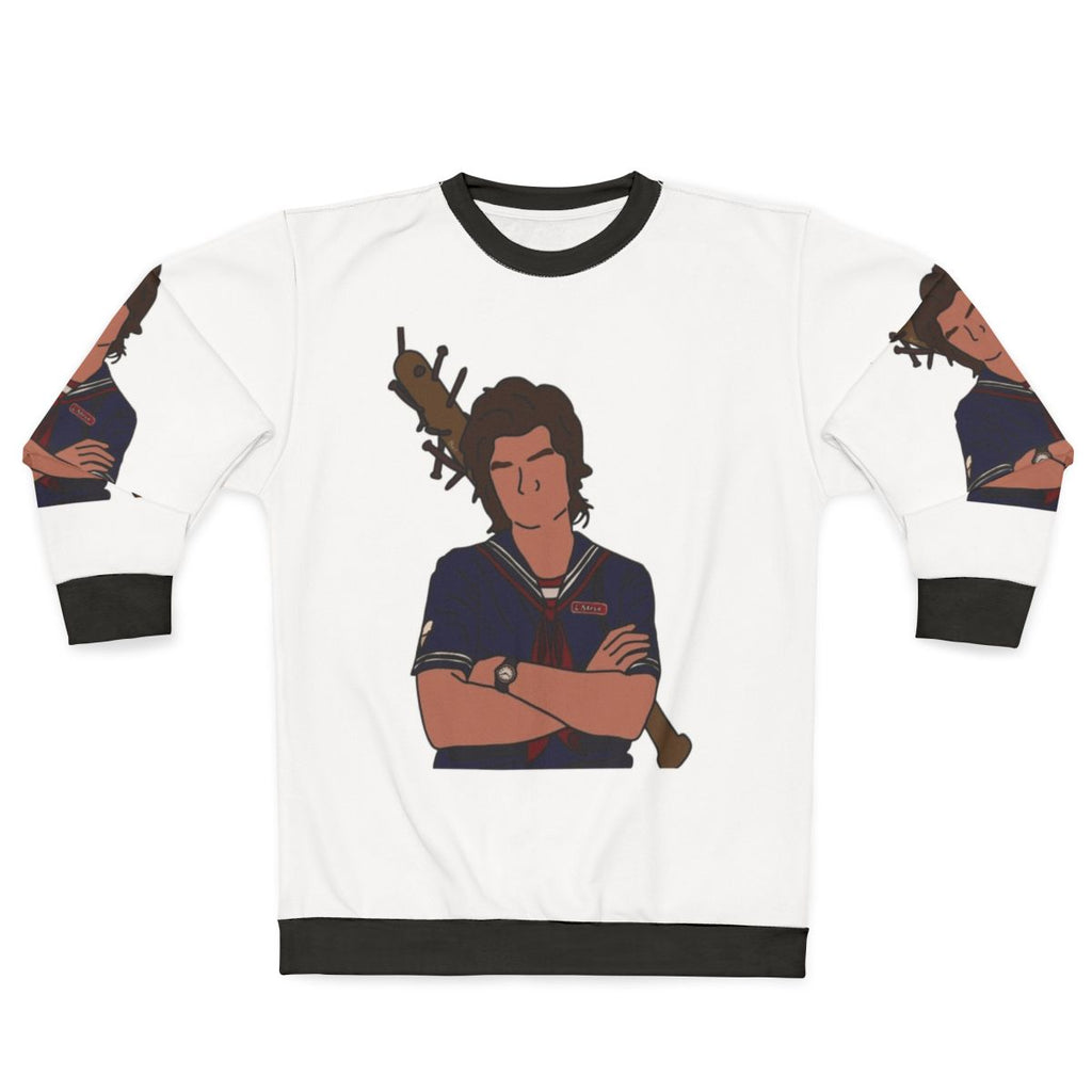 Stranger Things graphic sweatshirt with retro gaming style