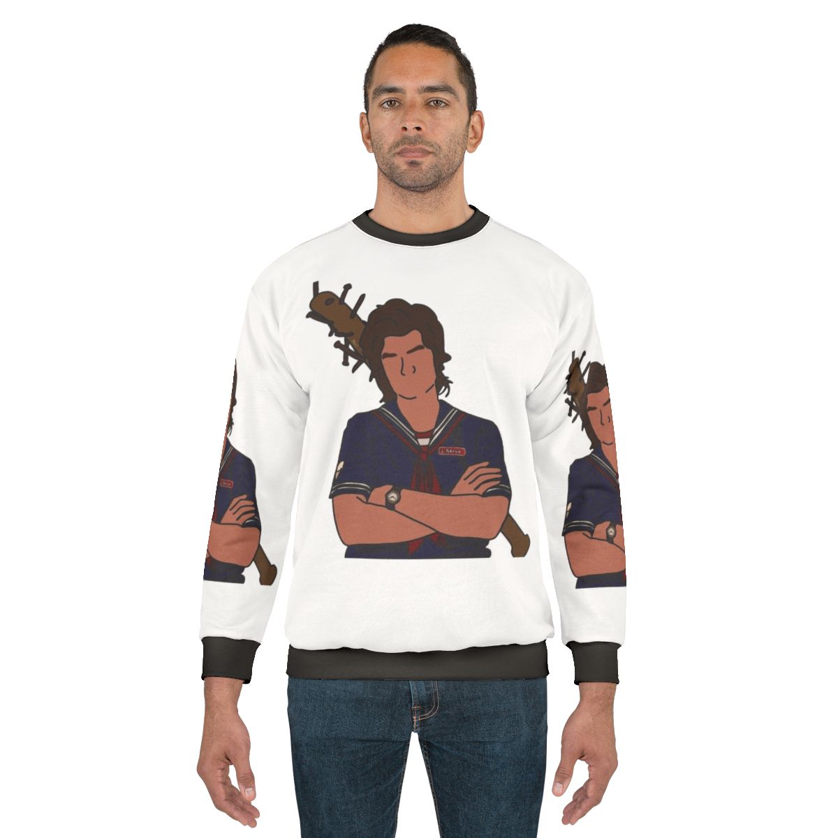 Stranger Things graphic sweatshirt with retro gaming style