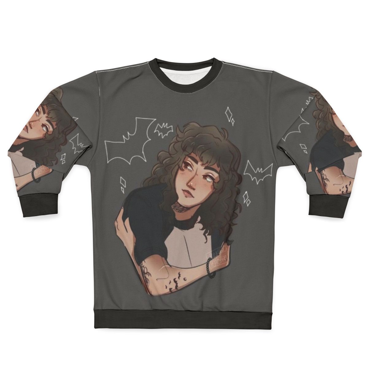Stranger Things Sweatshirt with Eleven, Demogorgon, and Upside Down Motifs