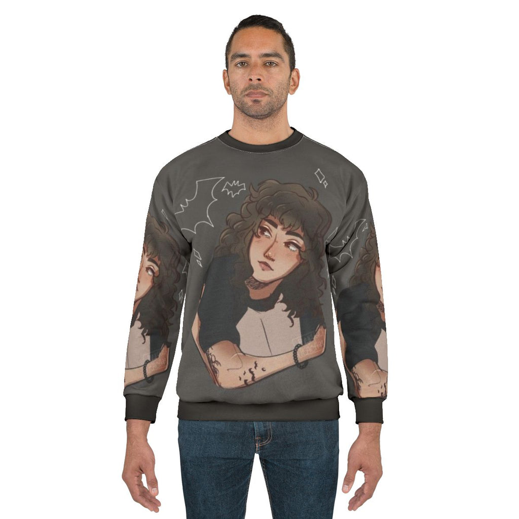 Stranger Things Sweatshirt with Eleven, Demogorgon, and Upside Down Motifs