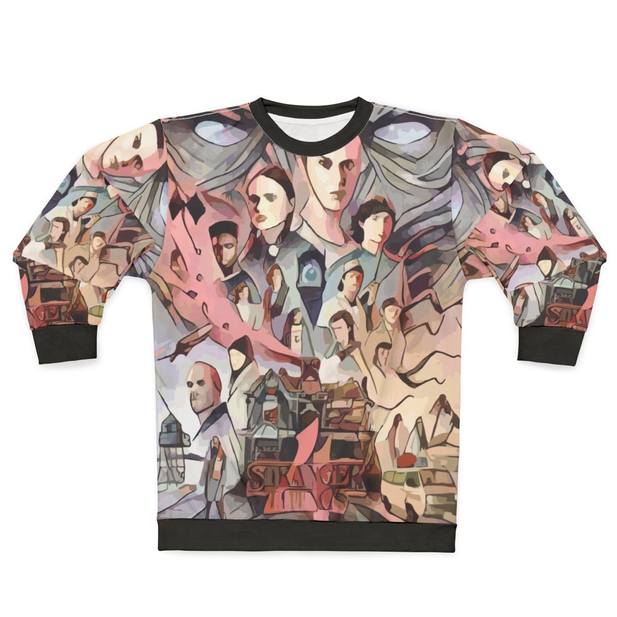 Stranger Things World Sweatshirt 2 featuring characters and imagery from the popular Netflix series