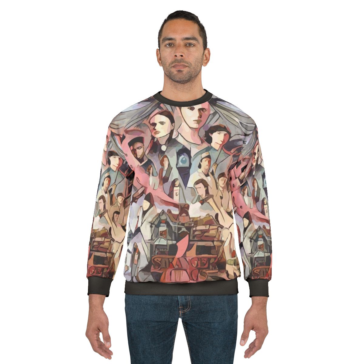 Stranger Things World Sweatshirt 2 featuring characters and imagery from the popular Netflix series