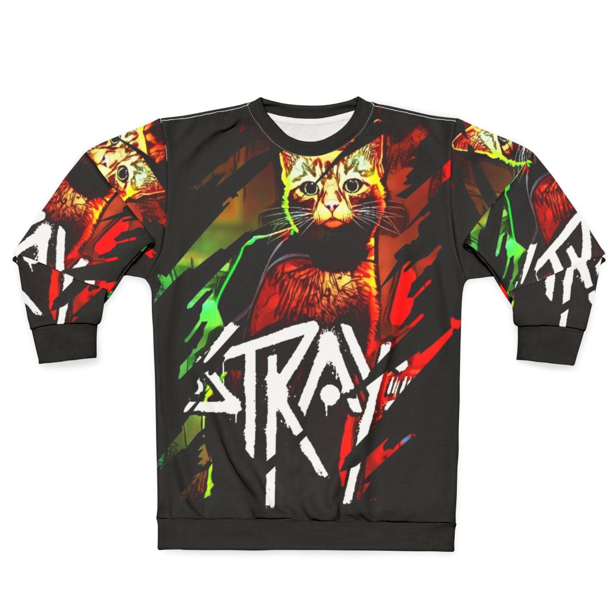 Stray game cat-themed cool retro style sweatshirt