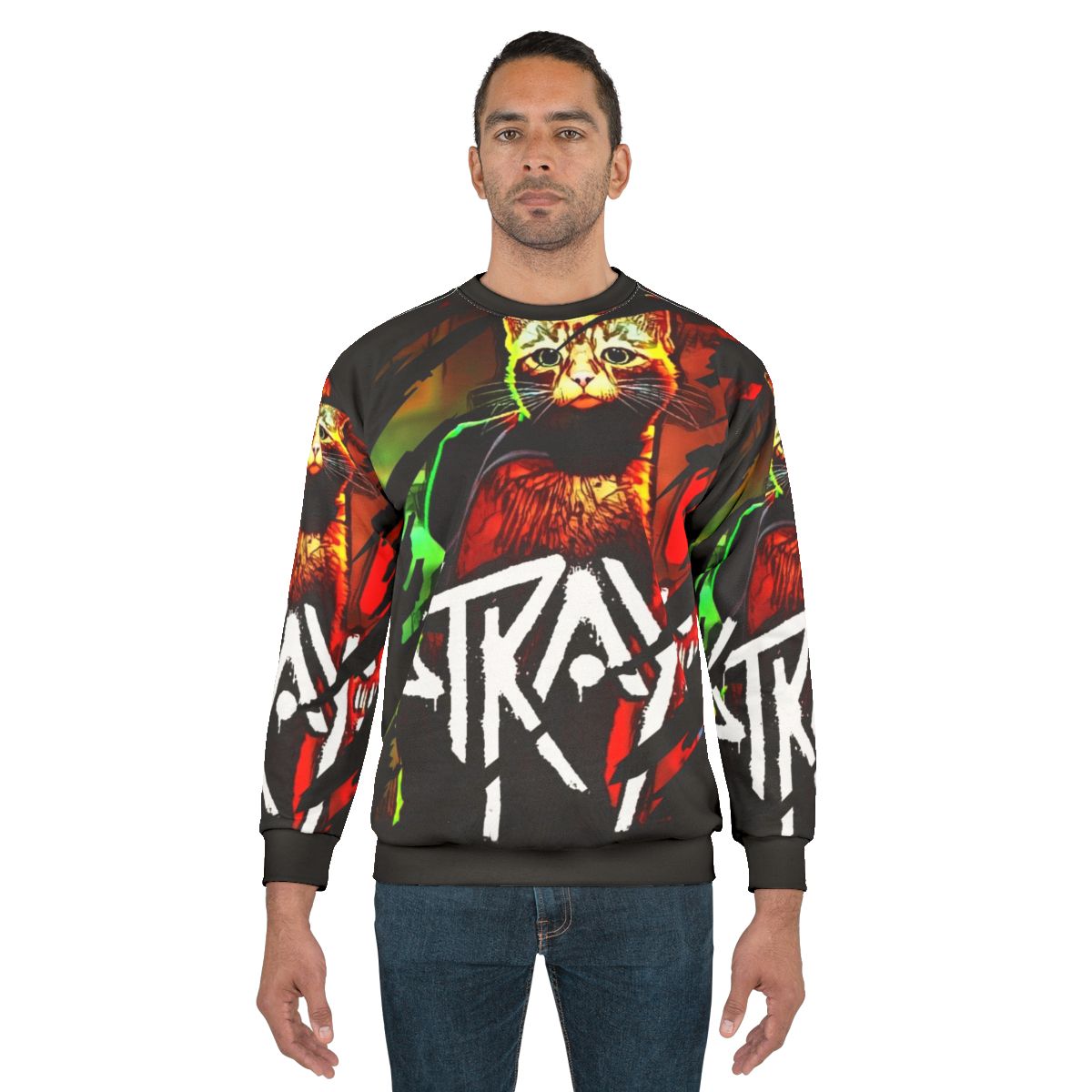 Stray game cat-themed cool retro style sweatshirt