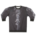 Abstract smoke pattern on white and black sweatshirt
