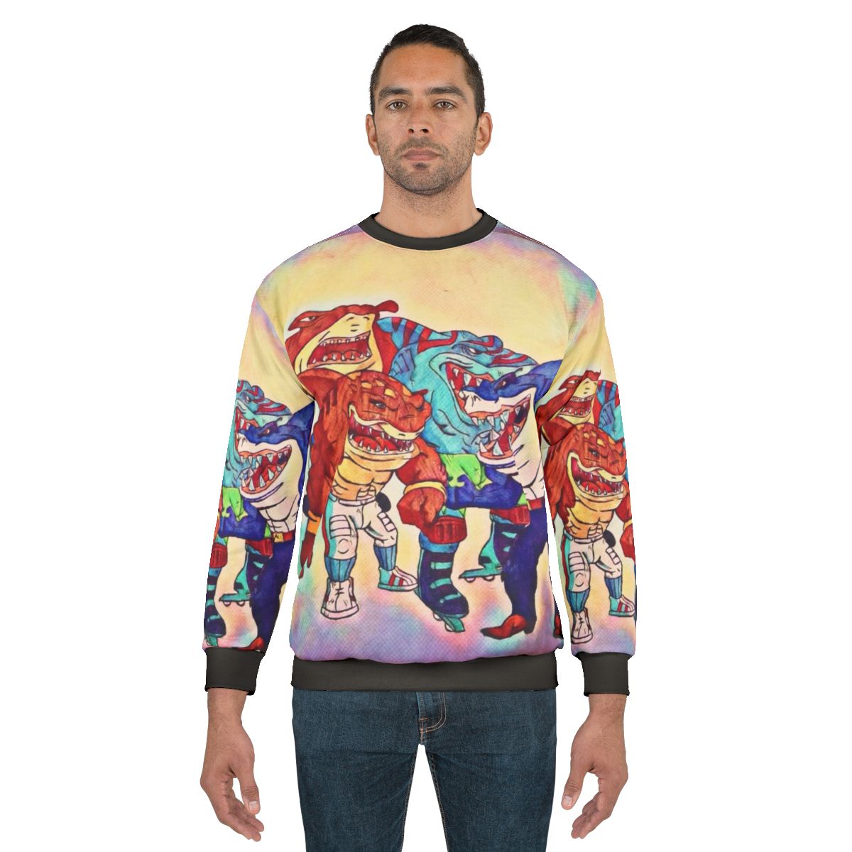 Street Sharks Cartoon Themed Sweatshirt