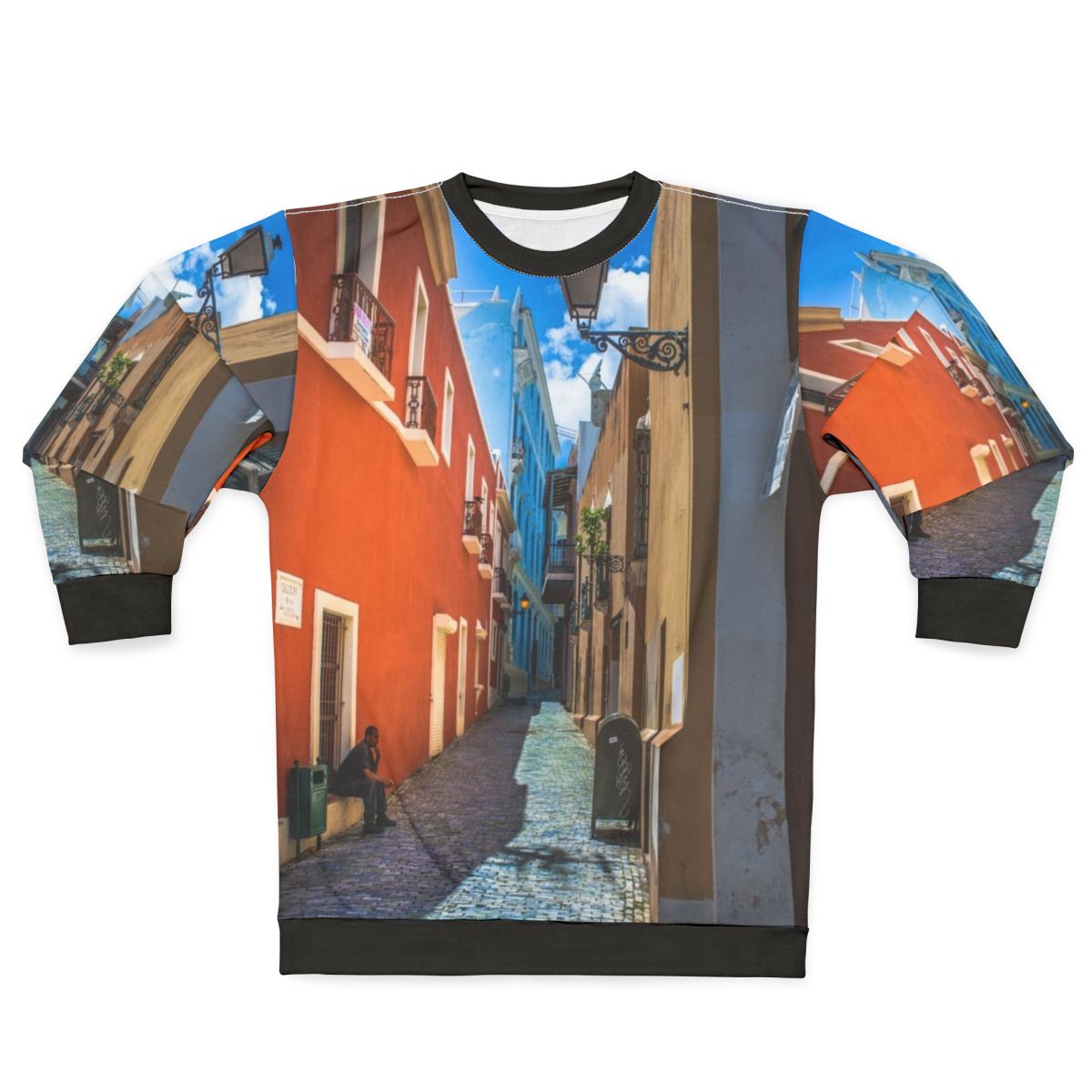 Old San Juan Sweatshirt featuring the historic architecture and ocean views of Puerto Rico