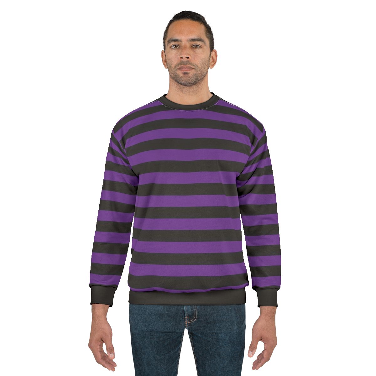 Striped purple and black sweatshirt