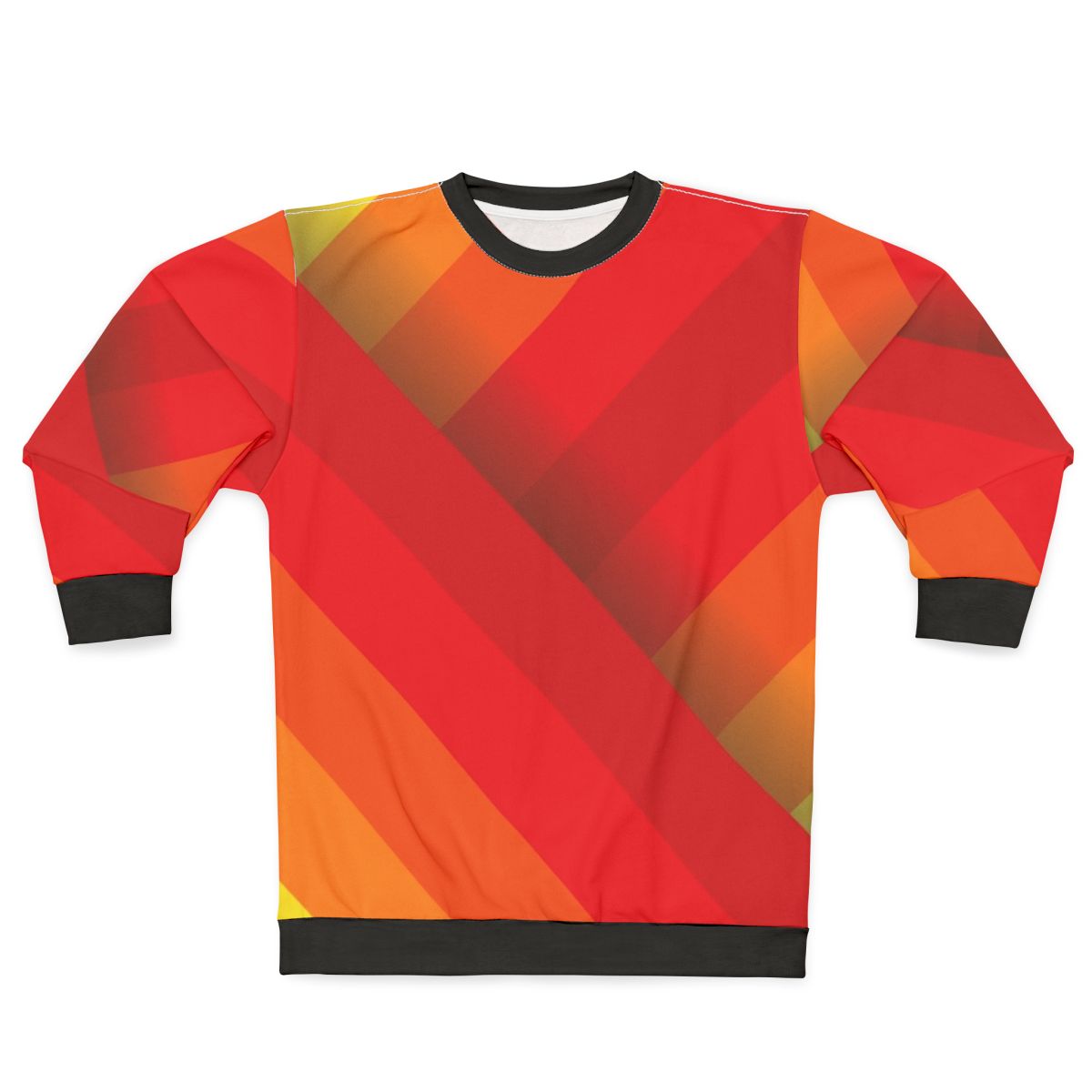 Vibrant striped red orange yellow sweatshirt