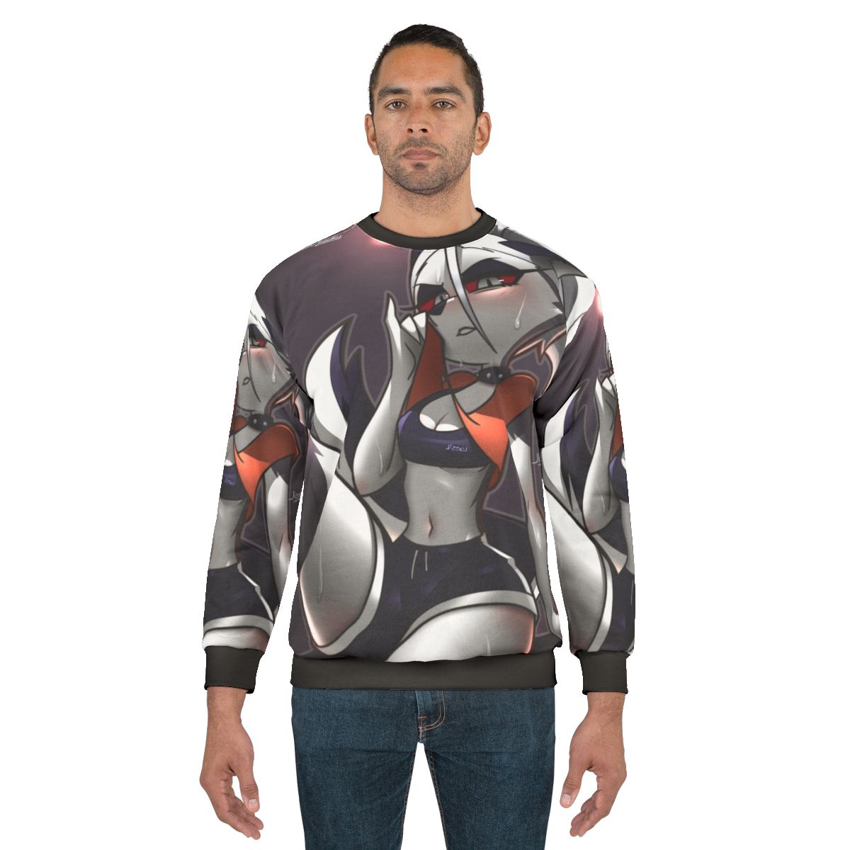 Strong Sweatshirt with Loona, Jizoku, and Helluvaboss graphics