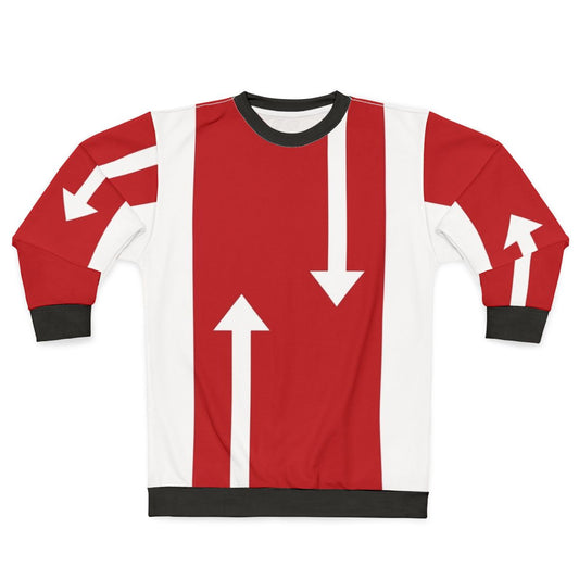 Mod-inspired sweatshirt with 60s Mondrian-style graphic pattern