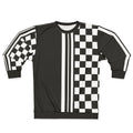 Black and white ska inspired sweatshirt with retro two-tone design