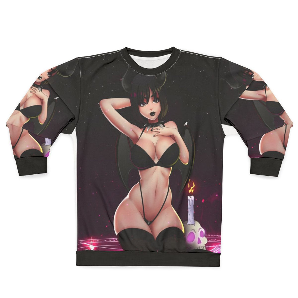 Succubus Girl Sweatshirt with Demonic Fantasy Design