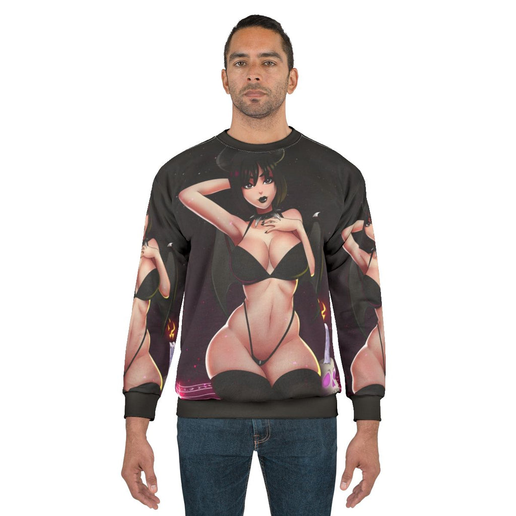 Succubus Girl Sweatshirt with Demonic Fantasy Design