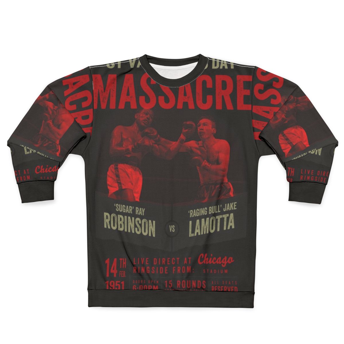 Sugar Ray Robinson vs Jake LaMotta Legendary Middleweight Boxers Sweatshirt