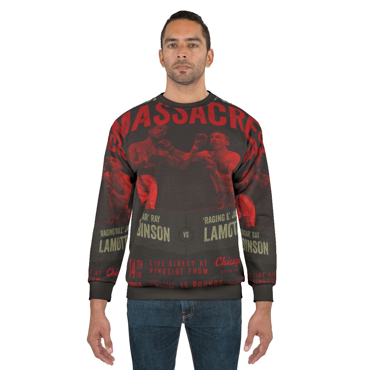 Sugar Ray Robinson vs Jake LaMotta Legendary Middleweight Boxers Sweatshirt