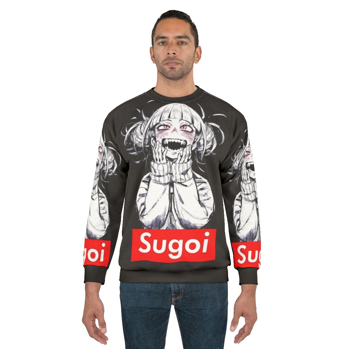 Anime Sugoi Sweatshirt with Hentai Meme Graphic