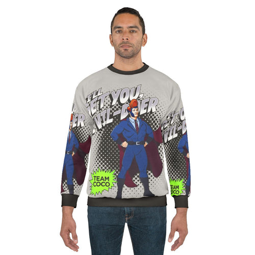 Suit Up Superhero Sweatshirt 2 featuring Conan O'Brien