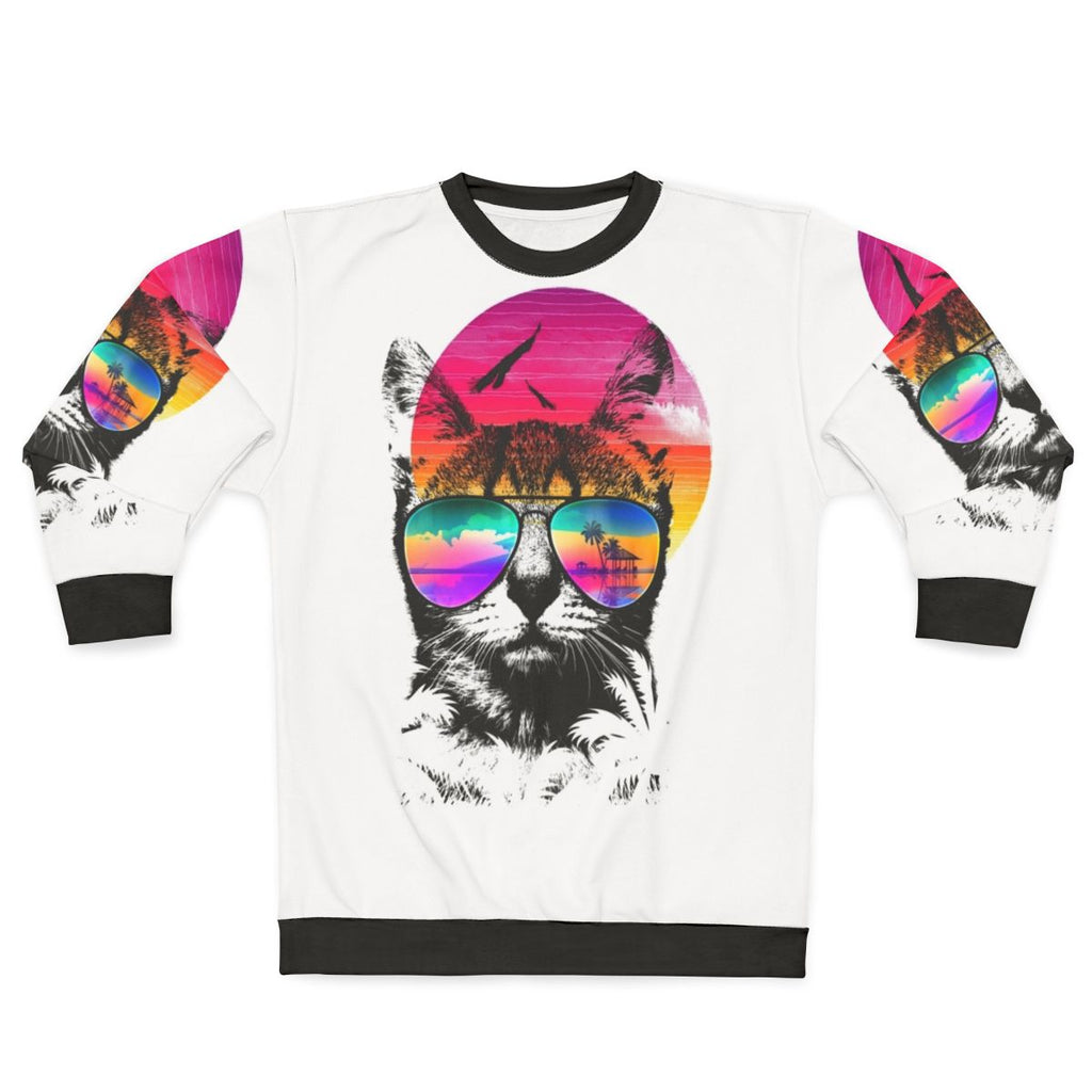 Summer Cat Sweatshirt with Cute and Funny Design