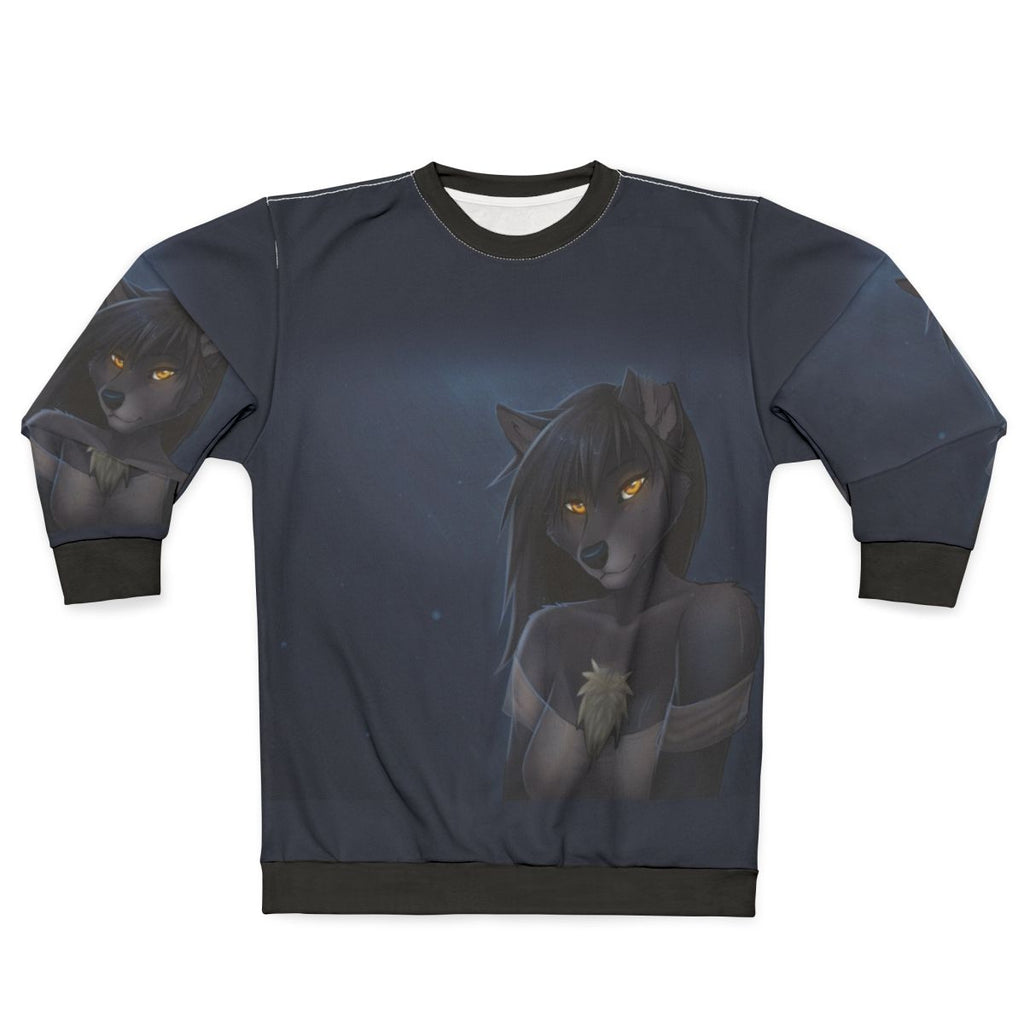 Furry wolf anthro wearing summer storms sweatshirt