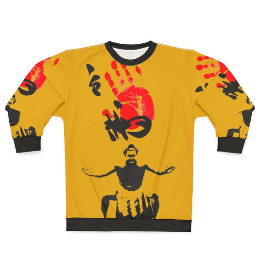 Sumo wrestler yokozuna in black and white vector art on sweatshirt