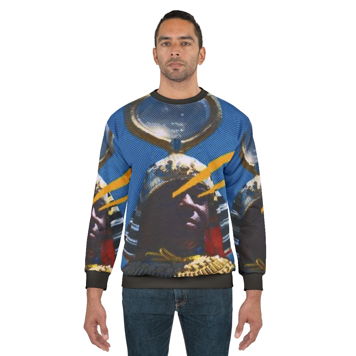 Sun Ra Sweatshirt with Afrofuturist and Cosmic Themes