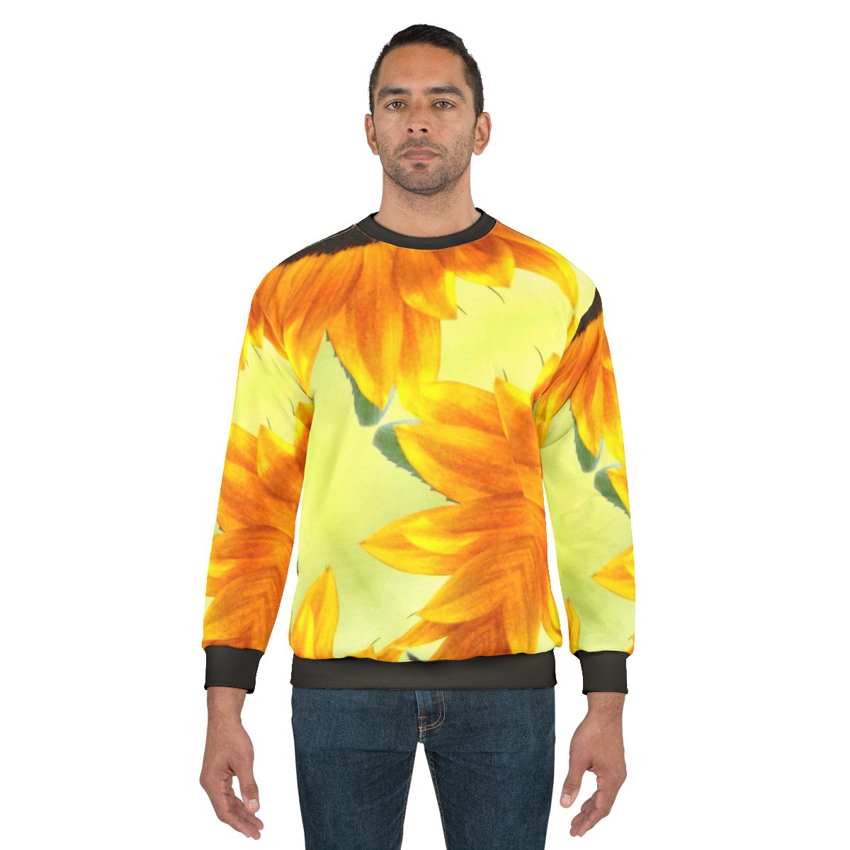 Sunflower pattern autumn sweatshirt