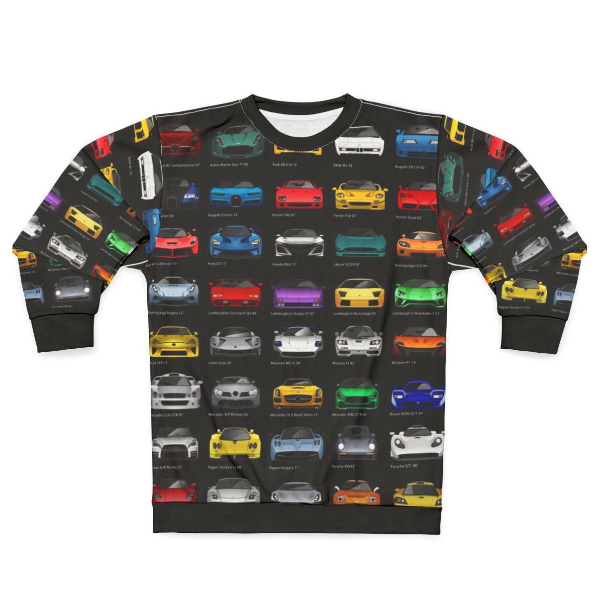 Minimalist super cars sweatshirt design