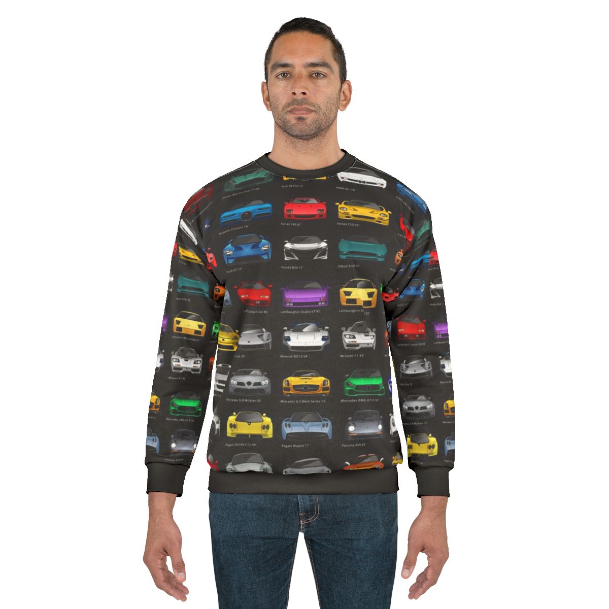 Minimalist super cars sweatshirt design