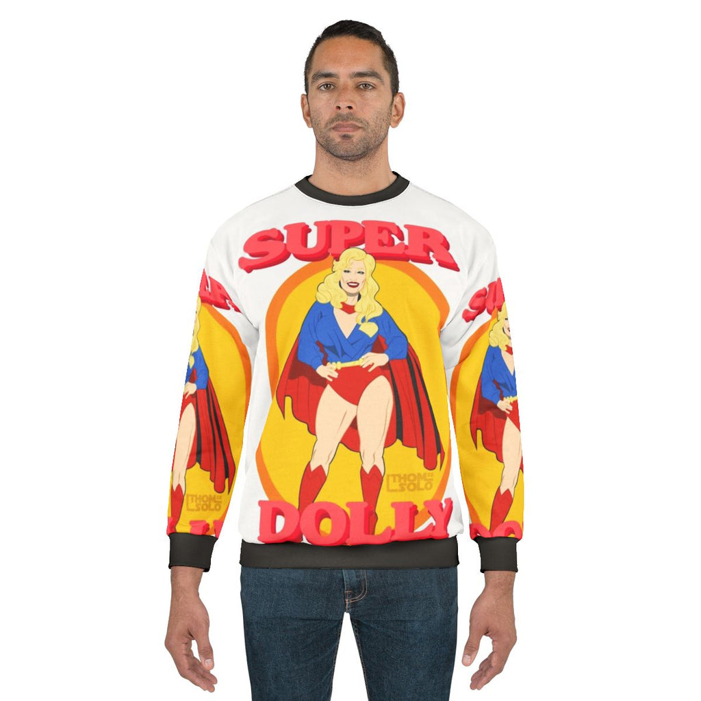 Dolly Parton inspired superhero sweatshirt