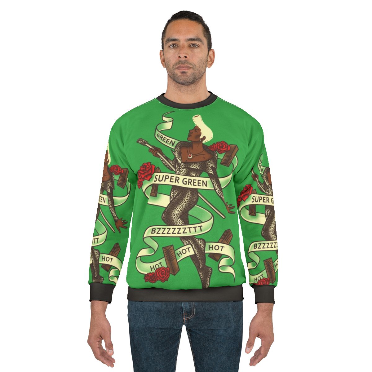 Super Green Sweatshirt - Fifth Element Inspired Apparel
