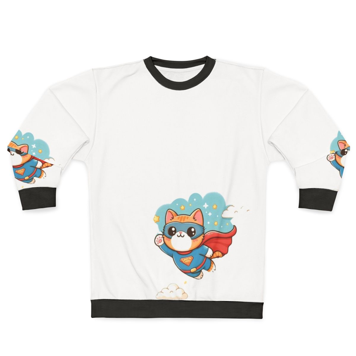 Super-Cute Superhero Cat Kids' Sweatshirt
