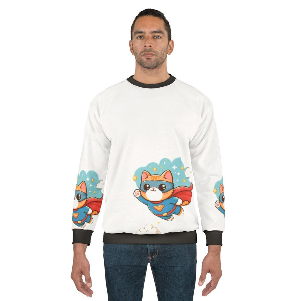 Super-Cute Superhero Cat Kids' Sweatshirt