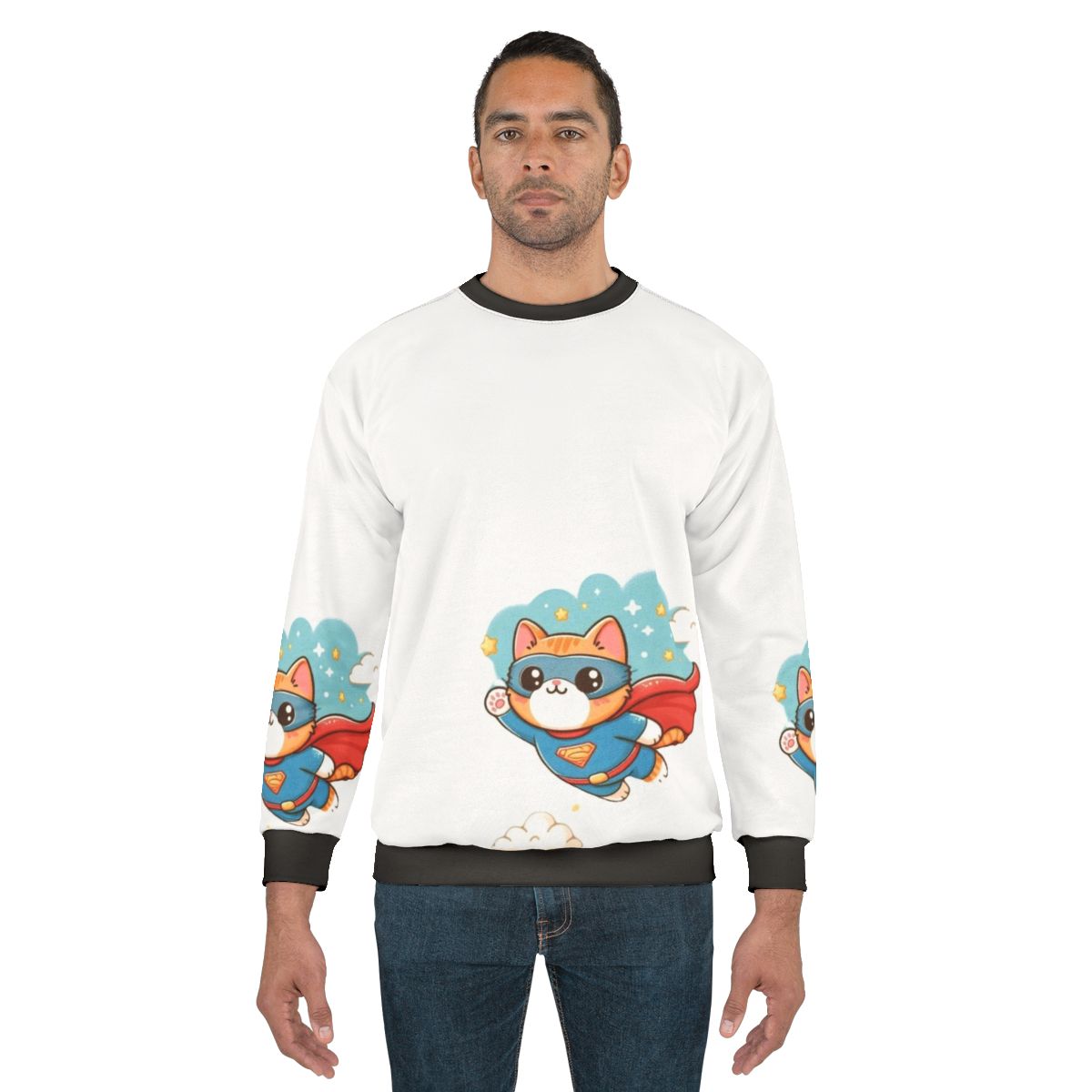 Super-Cute Superhero Cat Kids' Sweatshirt