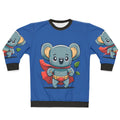 Adorable superhero koala illustration on a sweatshirt