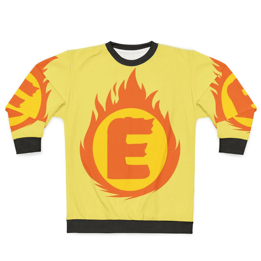 Superhero Letter E Fire Insignia Sweatshirt